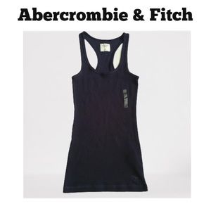 Abercrombie & Fitch Ribbed Dark Navy Racerback Tank Top in an XSmall